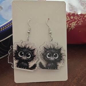 Cute Black Cat Earrings